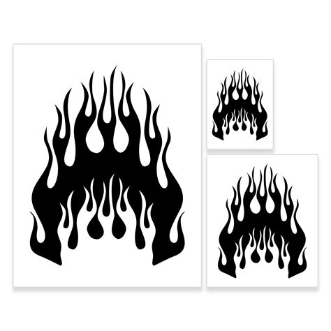 Hot Rod Flames Stencil