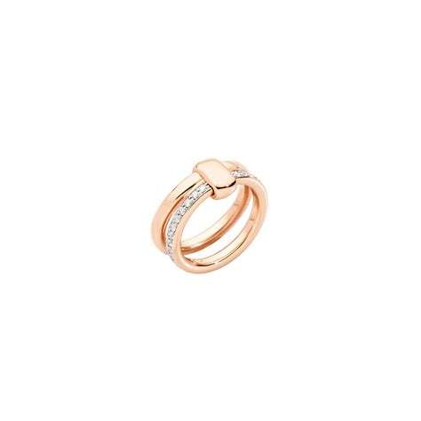 Pomellato Together 18ct Rose Gold 040ct Diamond Ring Pac0100o7whrdb000