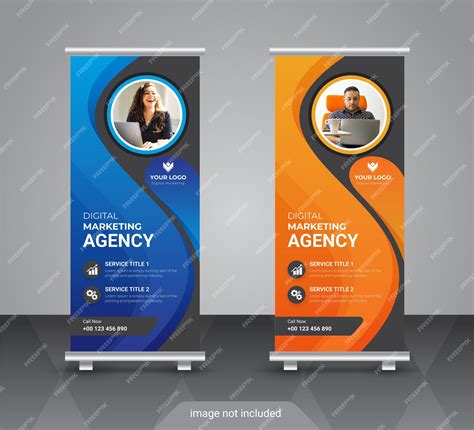 Premium Vector Modern Corporate Colorful Roll Up Standee Banner