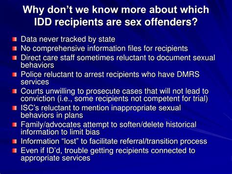 Ppt Challenges In Working With Idd Sex Offenders Powerpoint Presentation Id