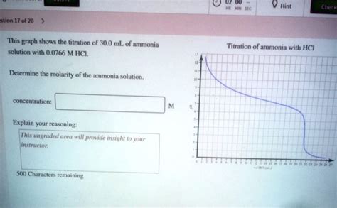 Solved Question 17 Of 20 This Graph Shows The Titration Of 300 Ml Of