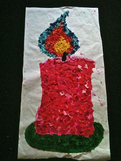 tissue paper and butcher paper..cooperative class candle | Arts and ...