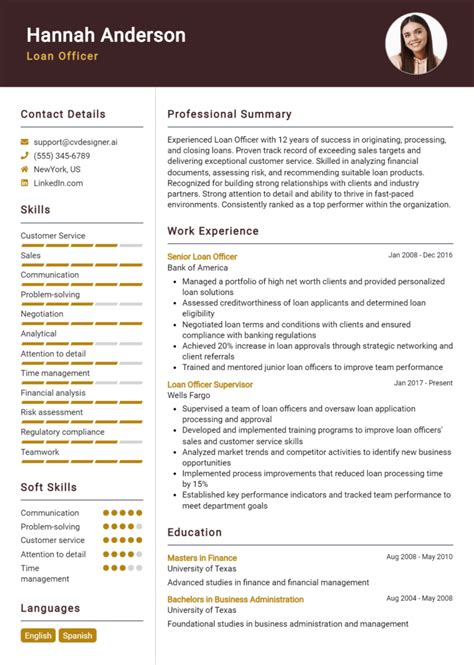 Loan Officer Resume Examples And Templates For Resumedesign Ai