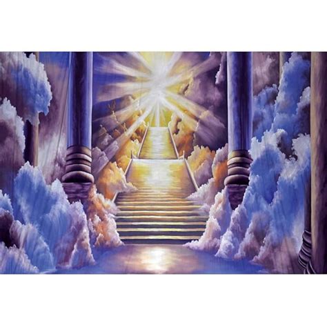 Buy YongFoto 6x4ft Heaven Backdrop Heaven Gate Stairawy Holy Light