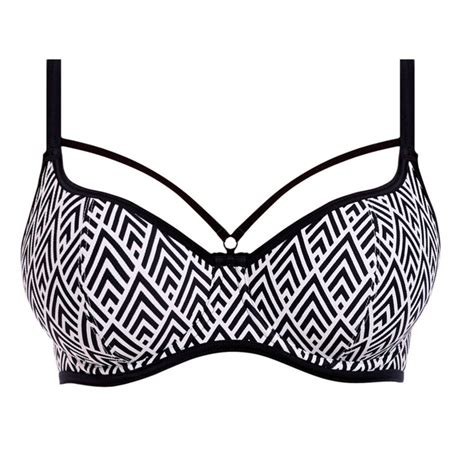 Sort og hvid mønstret bikini top Freya bikini top Sass dk