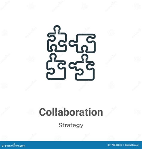 Collaboration Outline Vector Icon Thin Line Black Collaboration Icon