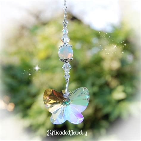 Swarovski Sea Opal Butterfly Crystal Suncatcher Jgbeads Crystal