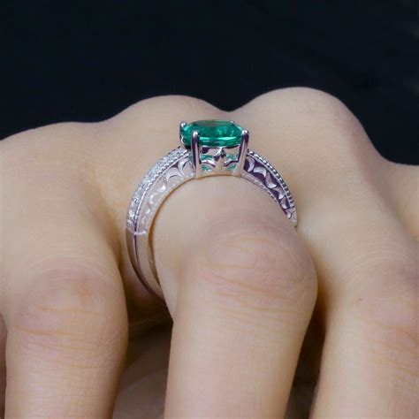 Ornate Jewels Ornate Emerald Solitaire Ring In 925 Silver Buy Ornate