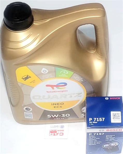 OLEJ TOTAL QUARTZ INEO ECS 5W30 5L ŚWIEŻY HDI TDCI + filtr oleju 1.6 ...