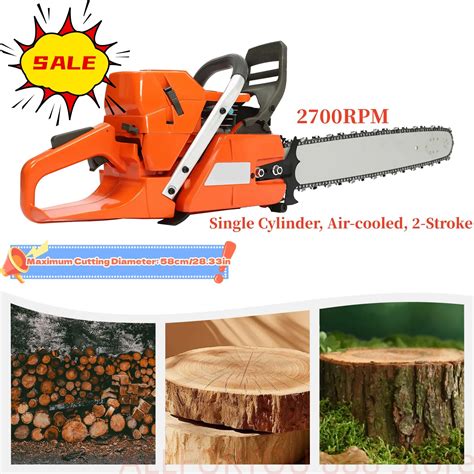 Cc Gas Chainsaw Cutting Wood Gas Sawing Crankcase Cycle