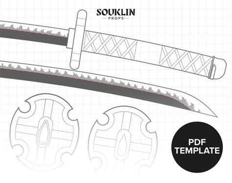 One Piece Roronoa Zoro's Sandai Kitetsu PROP BLUEPRINT & PATTERN - Etsy