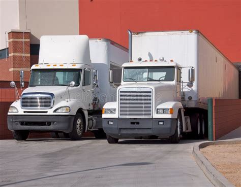 Trucks At Warehouse Loading Dock Stock Image Image Of Entrance