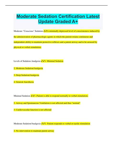 Moderate Sedation Bundled Exams Questions And Answers Latest Versions 2024 2025 Complete And