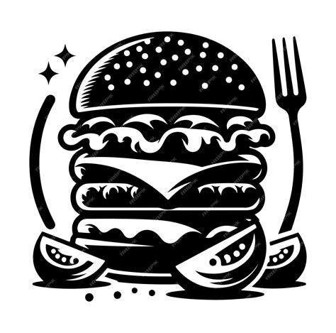 Premium Vector Burger Vector Silhouette Illustration