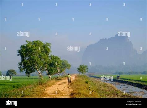 myanmar burma karen state hpa  karstic landscape stock photo alamy