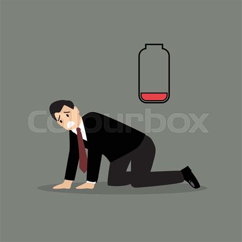 Low Battery Desperate Businessman Stock Vector Colourbox