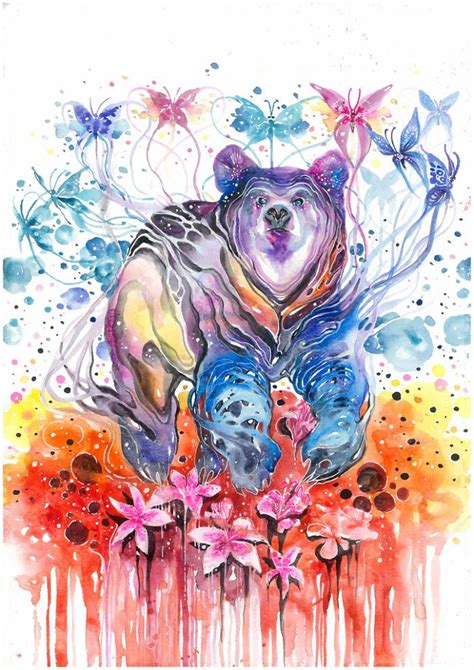 カラフルで幻想的な野生動物たちの水彩画 4 Watercolor Paintings Of Animals Animal