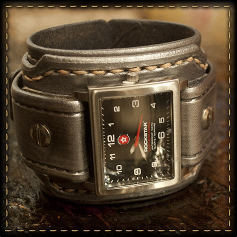 Leather Cuff Watches Watch Bands And Cuffs By Rockstar Leatherworks