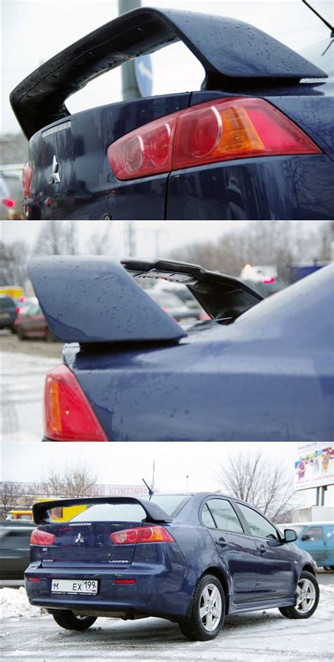 Тюнинг Спойлер высокий в стиле ЭВО (двухсоставной) на Lancer X ...