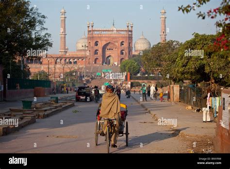 Cycle Rickshaw Driver At The Friday Mosque Or Jama Masjid In Delhi