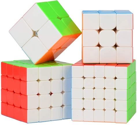 Roxenda Cube Bundle 2x2 3x3 4x4 5x5 Stickerless Bright Magic Cube