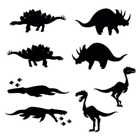 Set of dinosaurs silhouettes — Stock Vector © Dr.PAS #6416198