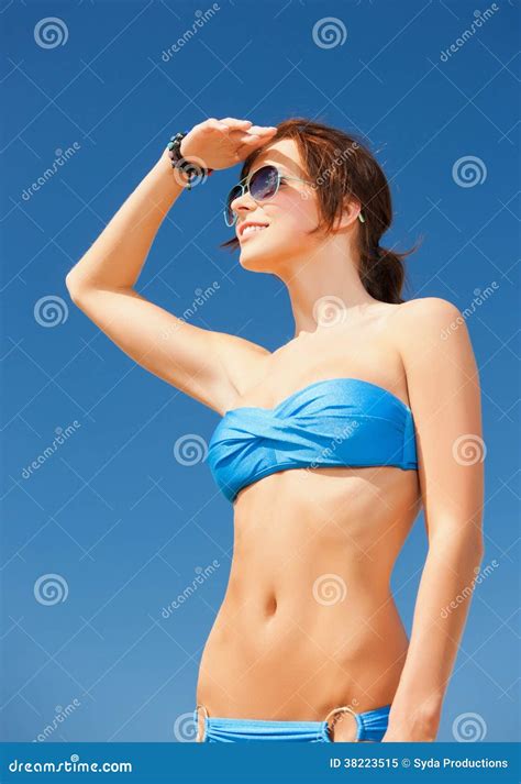 Woman In Bikini And Sunglasses Stock Image Image Of Coast Bali