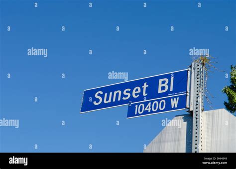 Hollywood Beverly Hills California Ca Famous Sunset Blvd Street Sign