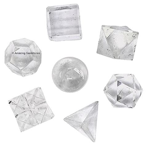 Amazon Clear Quartz Platonic Solids Crystals Set Of Sacred