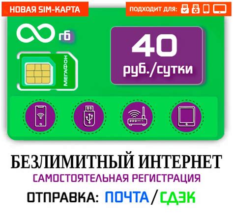 Мегафон Безлимитный Интернет 40 руб/сутки
