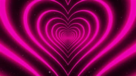 💗pink Neon Love Heart Tunnel Background Video 1 Hour No Sound Heart