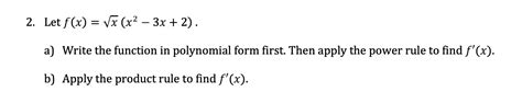 Solved 2 Let Fxxx2−3x2 A Write The Function In