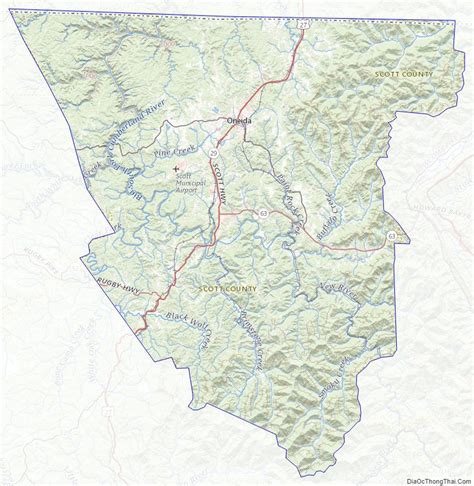 Map of Scott County, Tennessee - Thong Thai Real