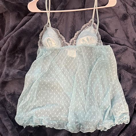 Vintage Blue Lingerie Top Real Color Is More Depop