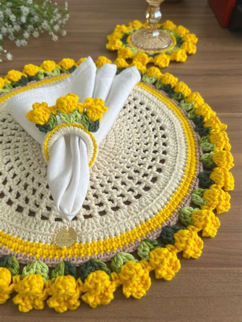 Nova Pontua O Sousplat Tulipa Base Econ Mica Crochet Tutorial