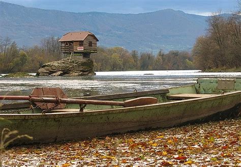 Serbias Reclusive House Built On A Rock In Middle Of River Home Crux