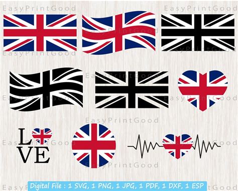 UK Flag SVG Bundle, United Kingdom Flag Svg, England Flag, UK Flag, England Flag, Union Jack ...