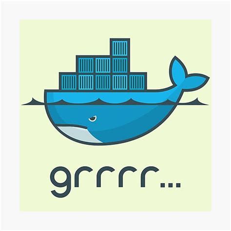 Angry Docker Whale Logo Photographic Print For Sale By Apparelfactory