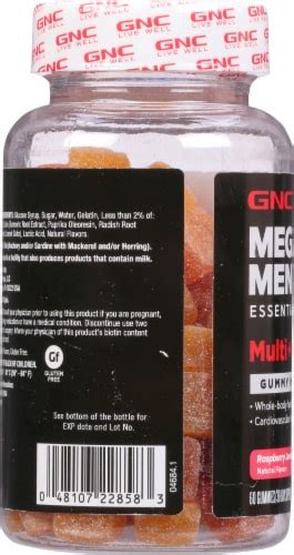 Gnc Mega Men Essentials Gummy Multivitamin Raspberry Lemonade Ct