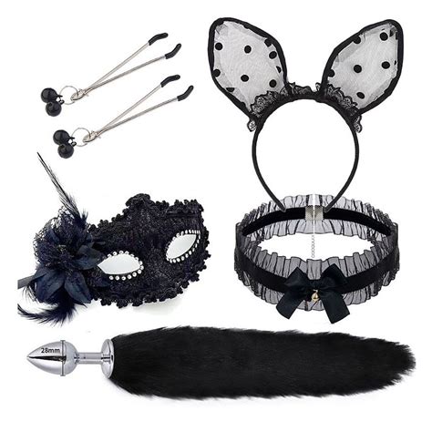 Kit Gatinha de Luxo Plug Anal e Máscara Preto