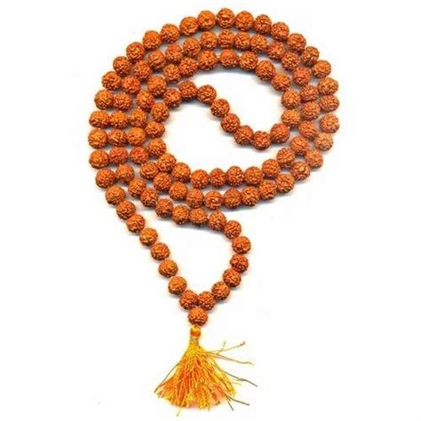 Brown Natural Rudraksha Mala Japa Rosary With Beads For Prayer