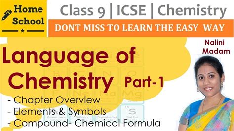 Language Of Chemistry Part Class Icse Chemistry Youtube