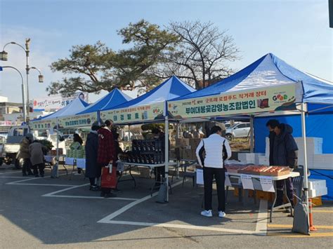 부여군 설맞이 굿뜨래 로컬푸드 직거래장터 성황