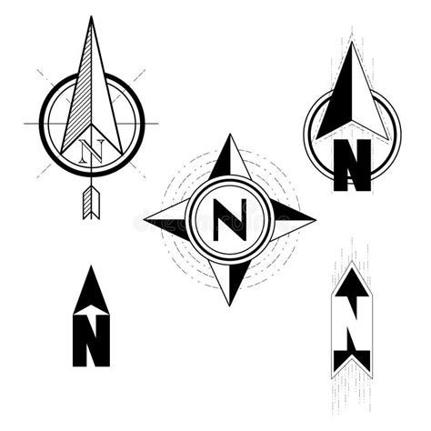 North Compass Arrows Set Stock Vector Illustration Of Symbol 259746517