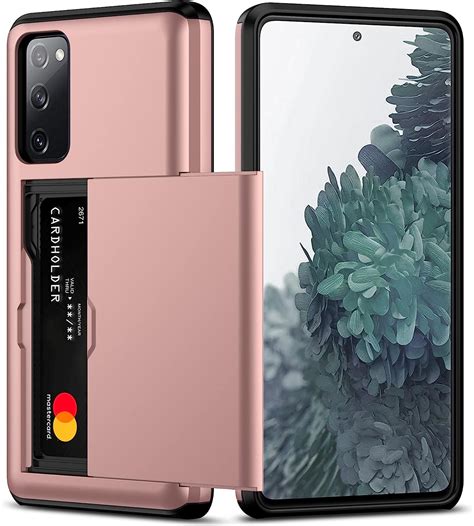 Samsung S20 FE Case with Card Holder Dual Layer Heavy Duty Protective
