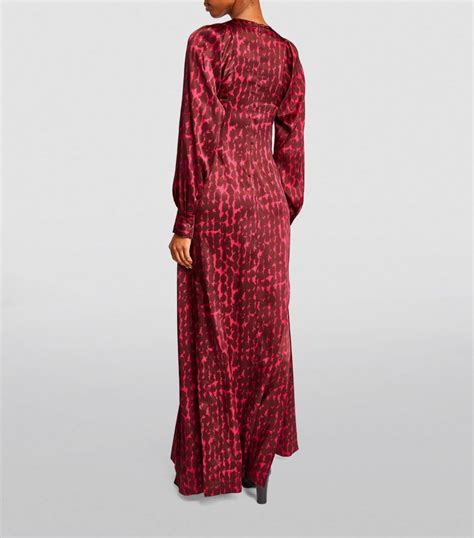 Womens Kiton Burgundy Silk Midi Dress Harrods UK