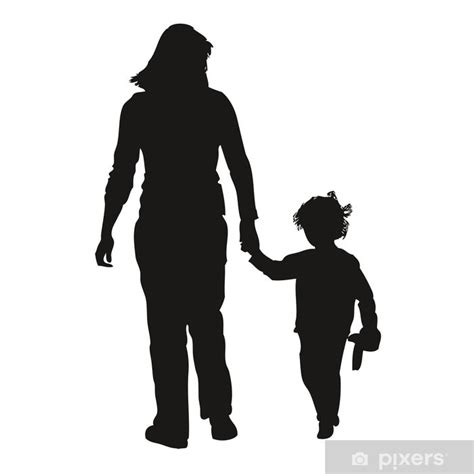 Poster Silhouette mère enfant PIXERS US