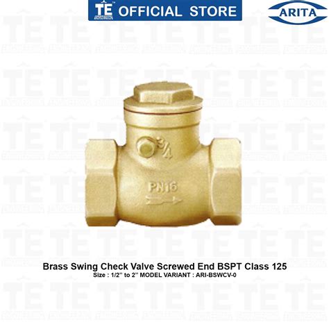 ARITA Brass Swing Check Valve Screwed End BSPT Class 125 TE Engineering