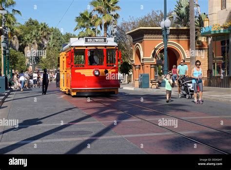 Red Car Trolley, Disneyland, California Adventure Park, Anaheim Stock ...