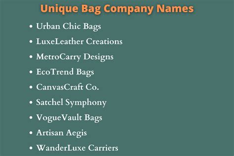 Bag Company Names Ideas To Inspire You